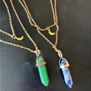 2 Layer Gemtsone Necklace bundle lot